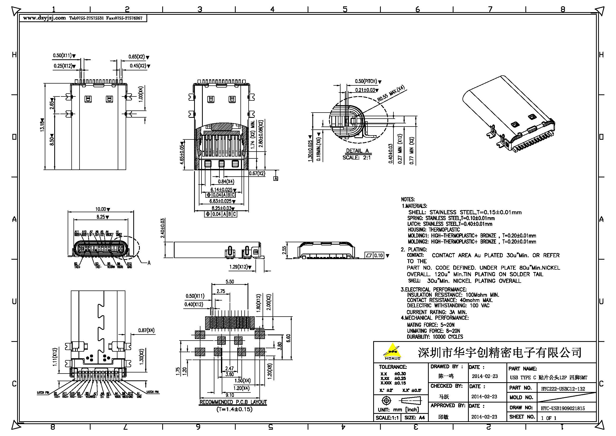 USB TYPE C 貼片公頭12P 四腳SMT產(chǎn)品圖.jpg