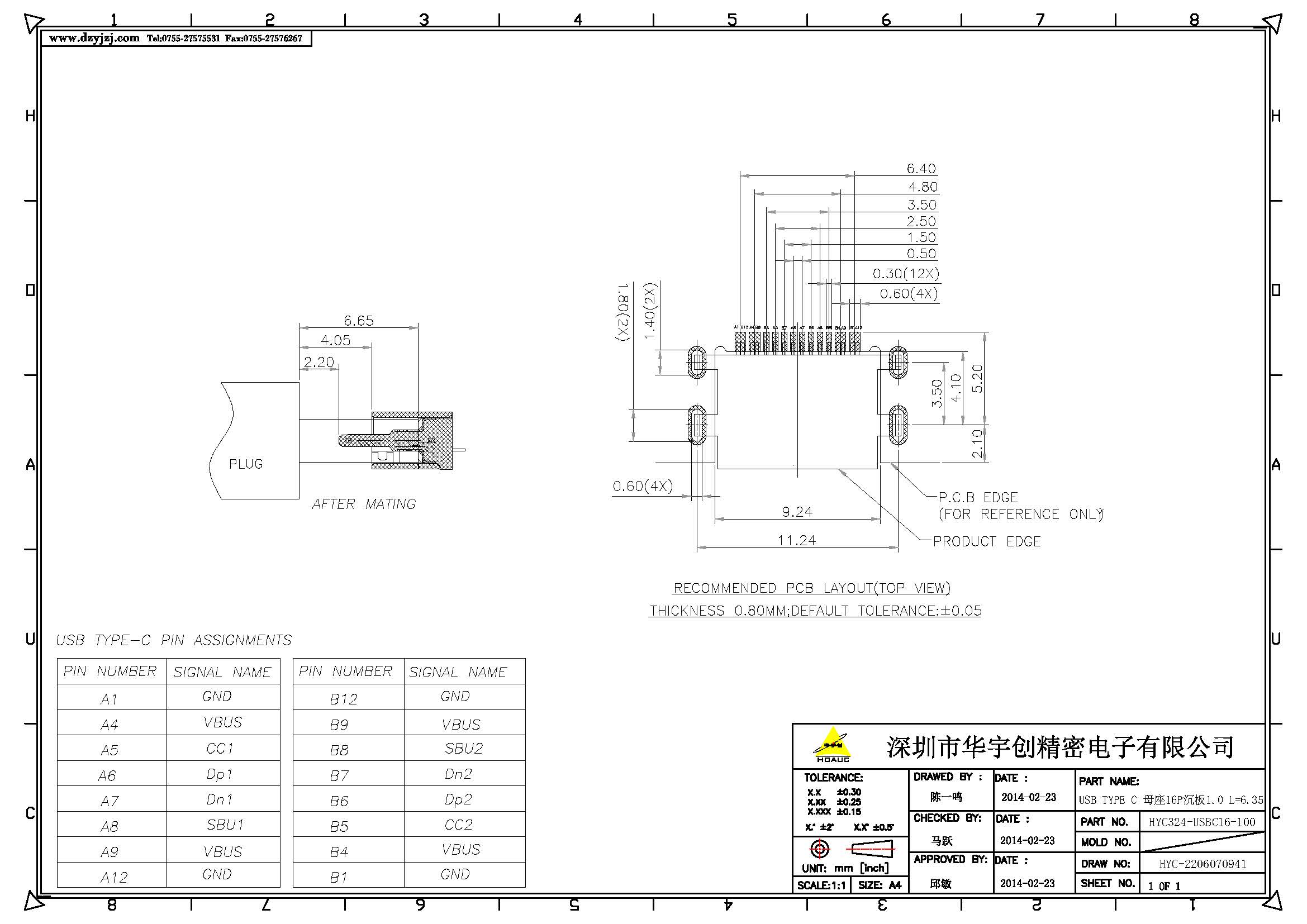 USB TYPE C 母座16P沉板1.0 L=6.35 外漏2.45產(chǎn)品圖_頁面_2.jpg