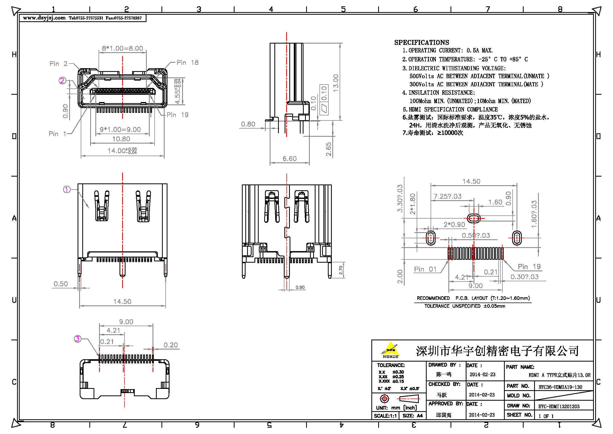 HDMI A TYPE 立式貼片13.0H產(chǎn)品圖.jpg