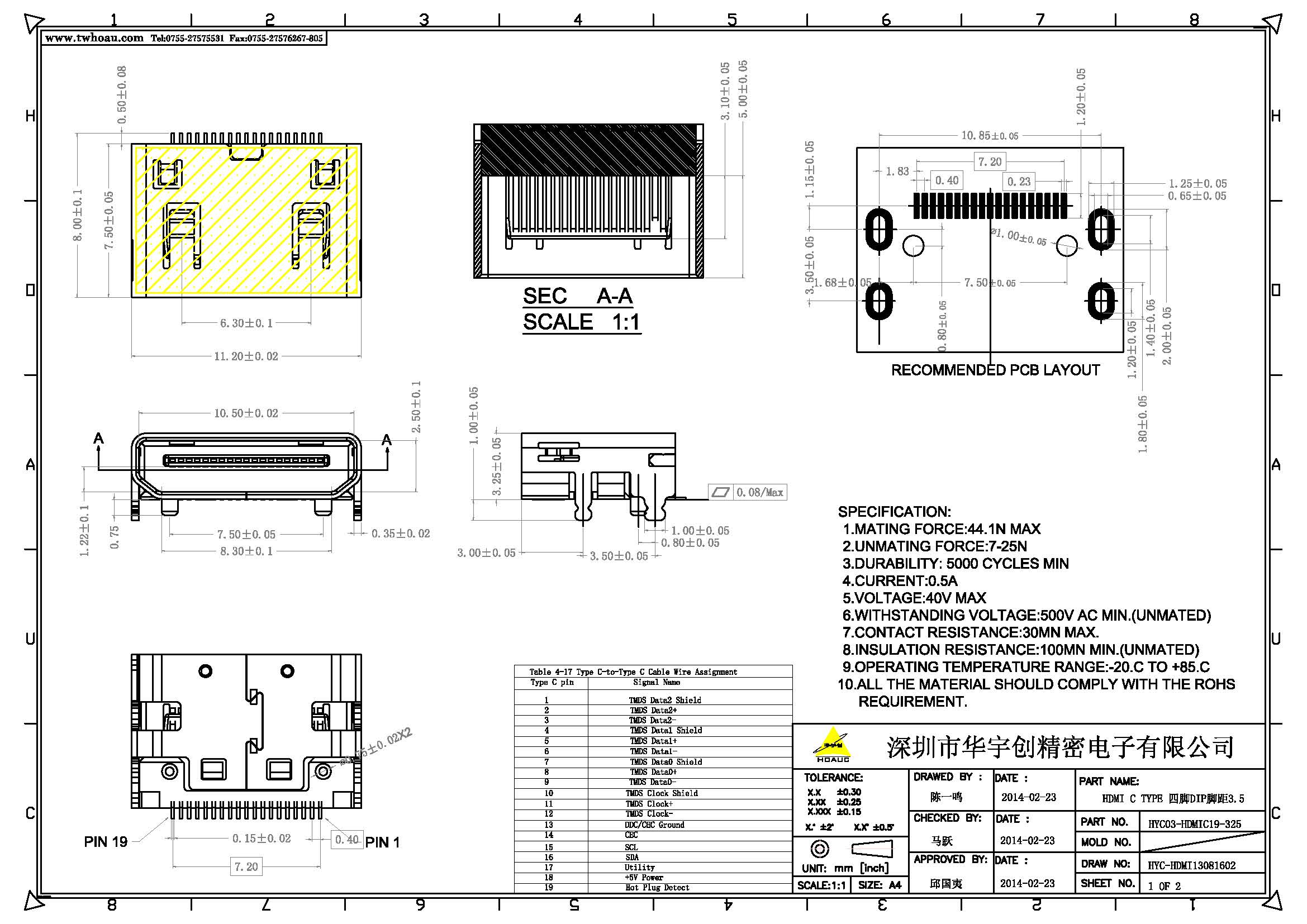 HDMI C TYPE 四腳DIP腳距3.5產(chǎn)品圖_頁面_1.jpg